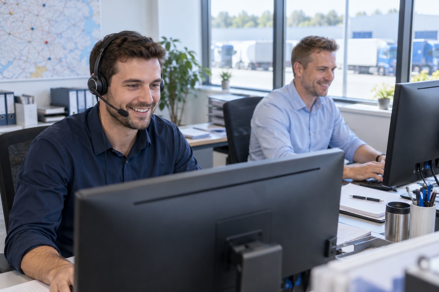 Büromitarbeiter bei der Disposition